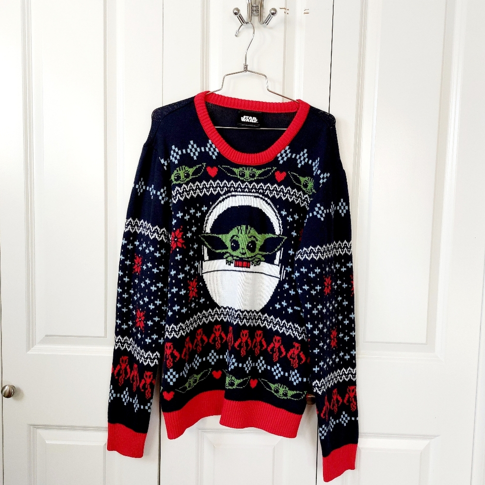 Star Wars Fairisle Grogu Christmas Sweater size Mens‎ Large Geeknet Holiday